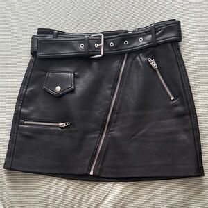 Blank NYC Black Mini Skirt with Zipper Accents